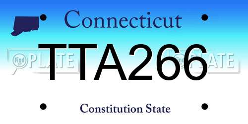 TTA266 Connecticut License Plate
