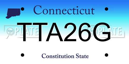 TTA26G Connecticut License Plate
