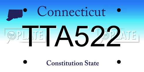 TTA522 Connecticut License Plate
