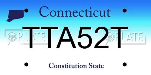 TTA52T Connecticut License Plate