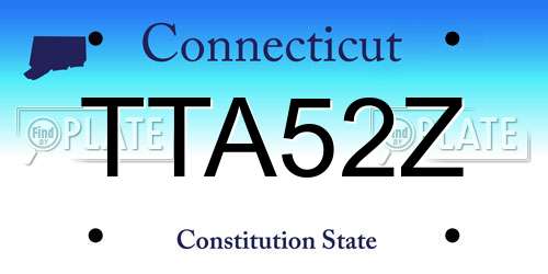 TTA52Z Connecticut License Plate