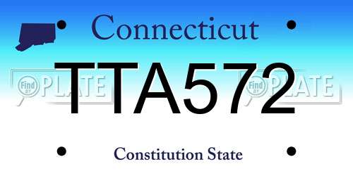 TTA572 Connecticut License Plate