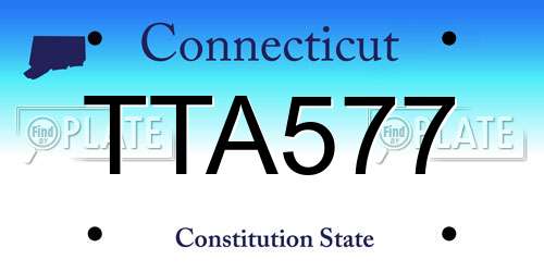 TTA577 Connecticut License Plate