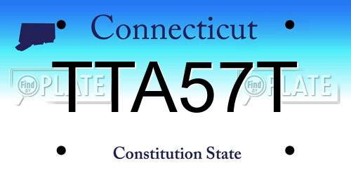 TTA57T Connecticut License Plate