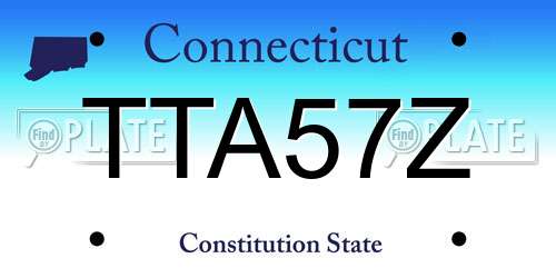 TTA57Z Connecticut License Plate