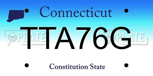 TTA76G Connecticut License Plate