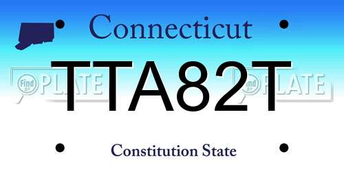 TTA82T Connecticut License Plate