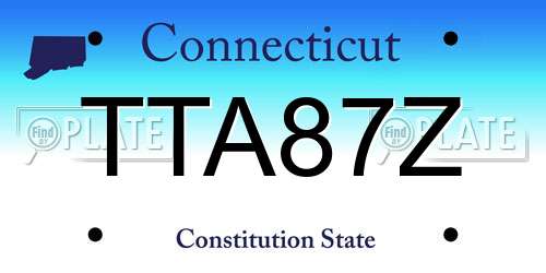 TTA87Z Connecticut License Plate