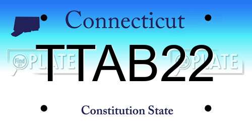 TTAB22 Connecticut License Plate