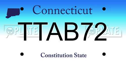 TTAB72 Connecticut License Plate
