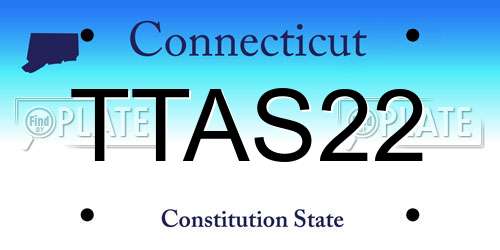 TTAS22 Connecticut License Plate