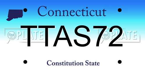 TTAS72 Connecticut License Plate