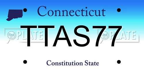 TTAS77 Connecticut License Plate