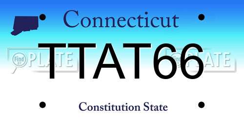 TTAT66 Connecticut License Plate