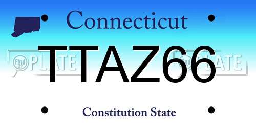 TTAZ66 Connecticut License Plate