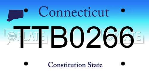 TTB0266 Connecticut License Plate