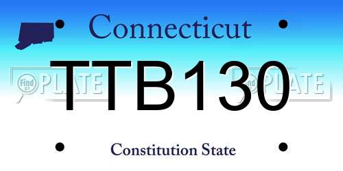 TTB130 Connecticut License Plate