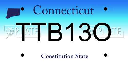 TTB13O Connecticut License Plate