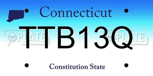 TTB13Q Connecticut License Plate