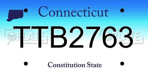 TTB2763 Connecticut License Plate