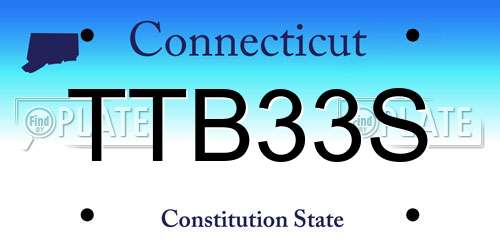 TTB33S Connecticut License Plate