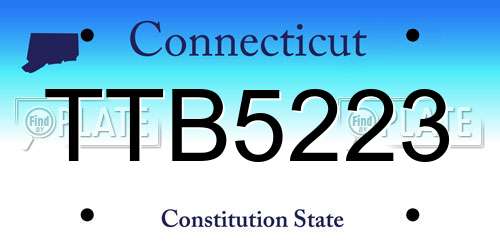 TTB5223 Connecticut License Plate