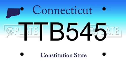 TTB545 Connecticut License Plate