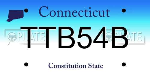 TTB54B Connecticut License Plate