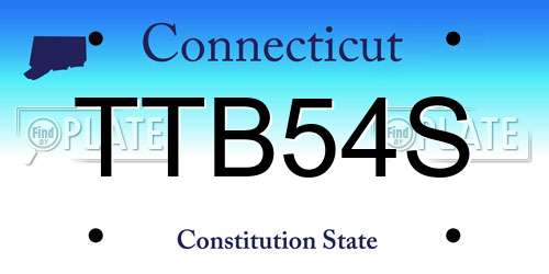 TTB54S Connecticut License Plate