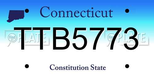 TTB5773 Connecticut License Plate