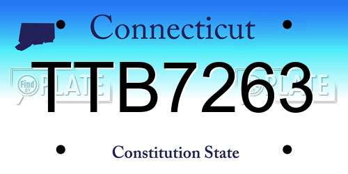 TTB7263 Connecticut License Plate