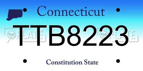 TTB8223 Connecticut License Plate