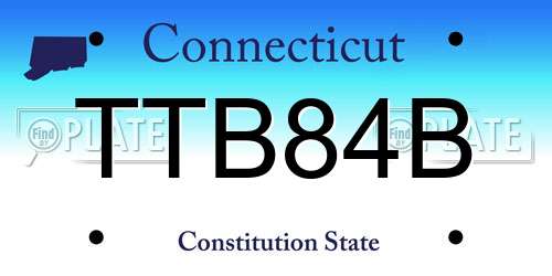 TTB84B Connecticut License Plate