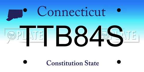 TTB84S Connecticut License Plate
