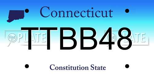 TTBB48 Connecticut License Plate