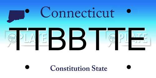 TTBBTTE Connecticut License Plate