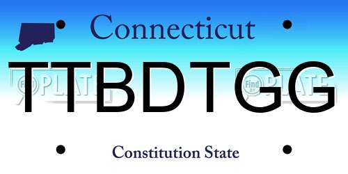TTBDTGG Connecticut License Plate