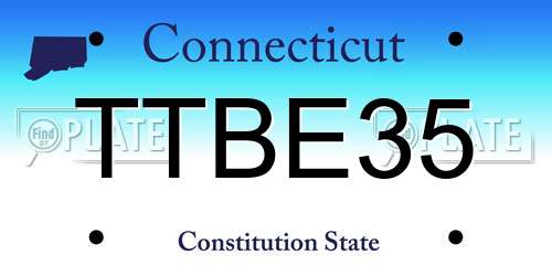 TTBE35 Connecticut License Plate