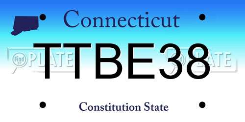 TTBE38 Connecticut License Plate
