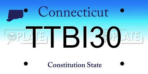 TTBI30 Connecticut License Plate