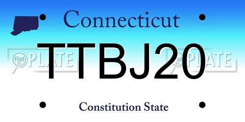 TTBJ20 Connecticut License Plate