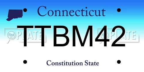 TTBM42 Connecticut License Plate