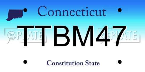 TTBM47 Connecticut License Plate