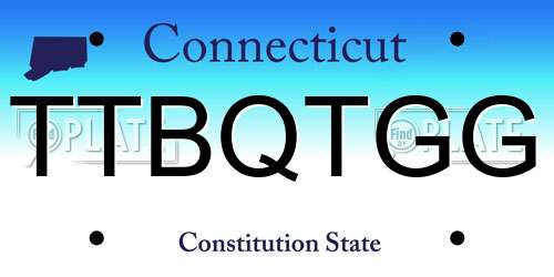 TTBQTGG Connecticut License Plate