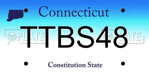 TTBS48 Connecticut License Plate