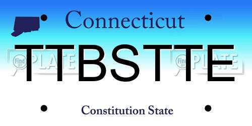 TTBSTTE Connecticut License Plate