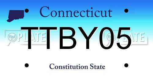 TTBY05 Connecticut License Plate
