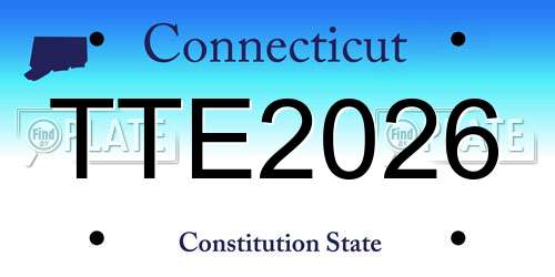 TTE2026 Connecticut License Plate