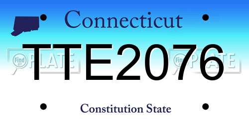TTE2076 Connecticut License Plate