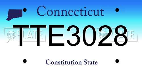 TTE3028 Connecticut License Plate
